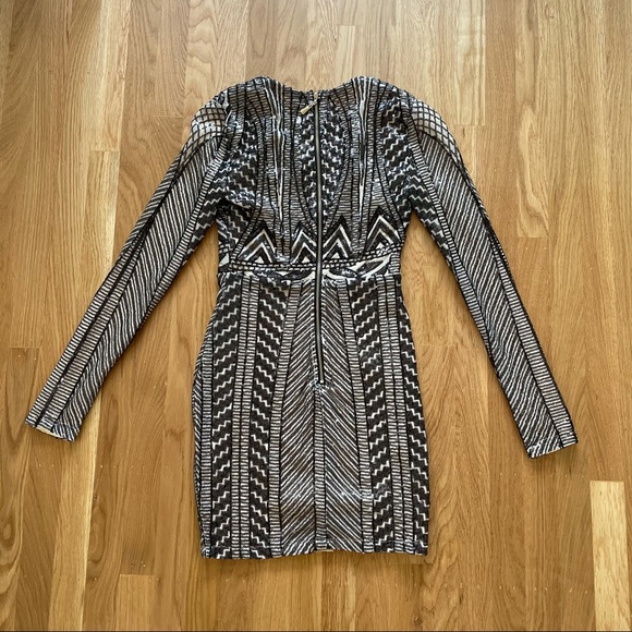 Perfectly Split Sequin Mini Dress Black/Combo - Picture 5 of 6